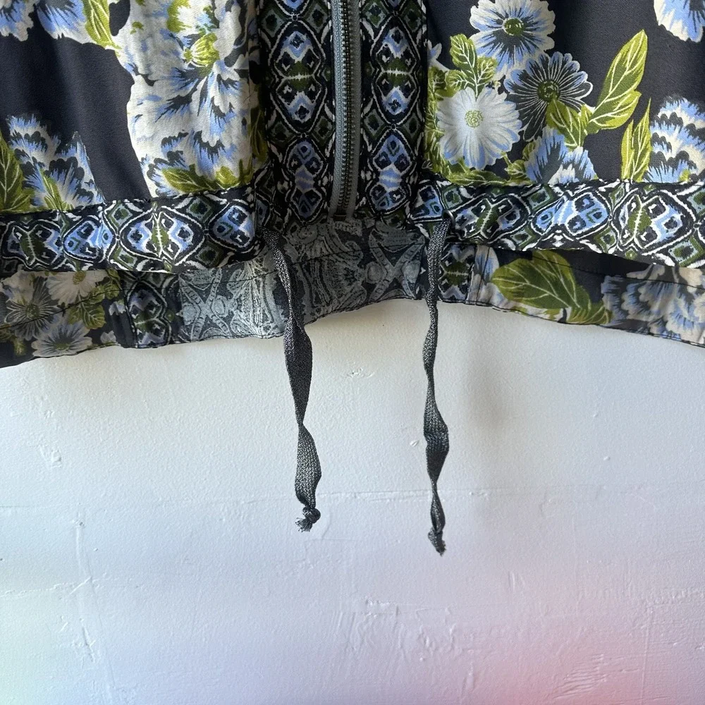 Free People Wildflower Kimono 3/4 Sleeve Zip Front Top Size‎ XS/S
